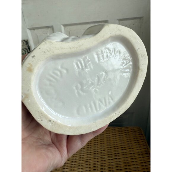 Vintage 90's Orchids Of Hawaii Geisha Girl white Ceramic Tiki Mug - Picture 6 of 8